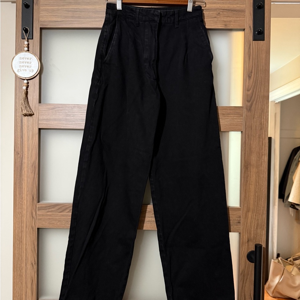 Zara Black Men's Straight-Leg Chinos